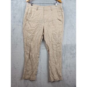 Baird McNutt Linen Murano Cuff Pants Men 34x28.5 Tan Zac Classic Fit Chino Beach